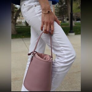 Meli Melo Mauve Leather Santina Mini Bucket Bag, 8*8*6.5 inches, like new